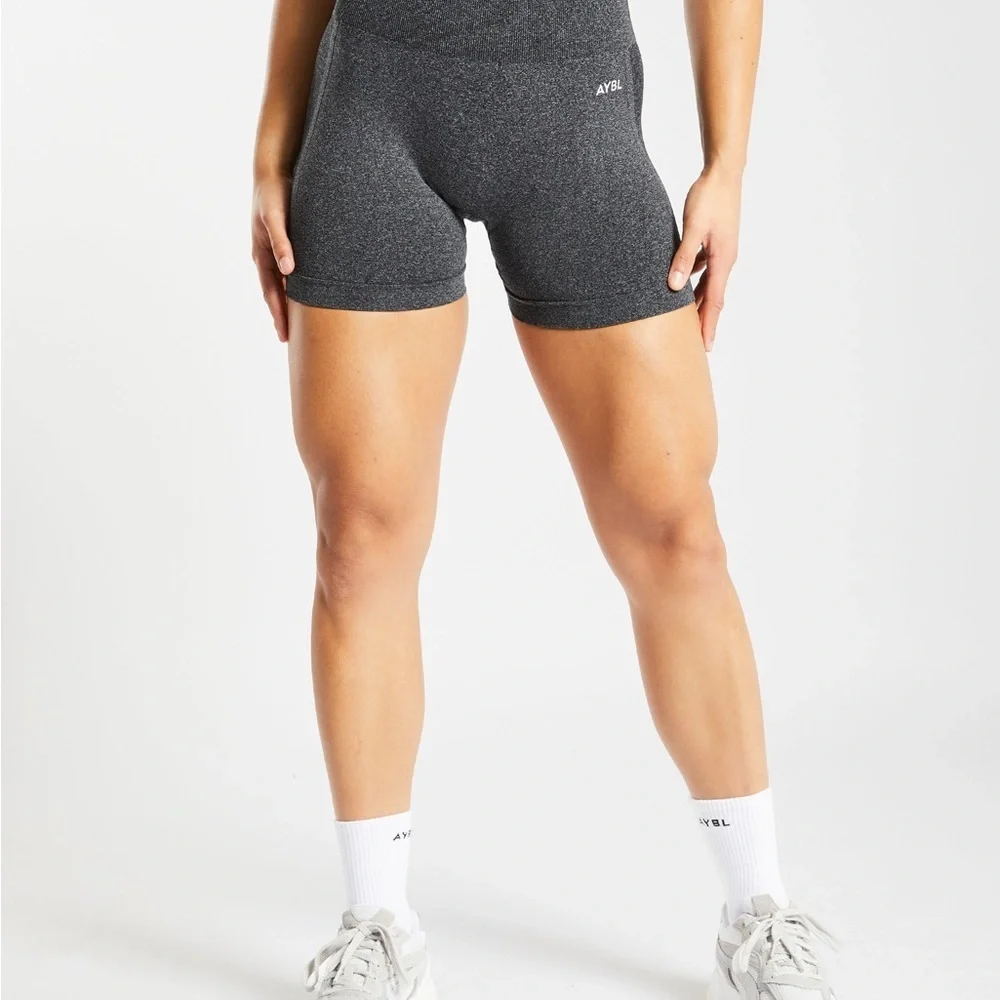 AYBL Empower Seamless Shorts - Black Marl - Size Large - Picture 4 of 14